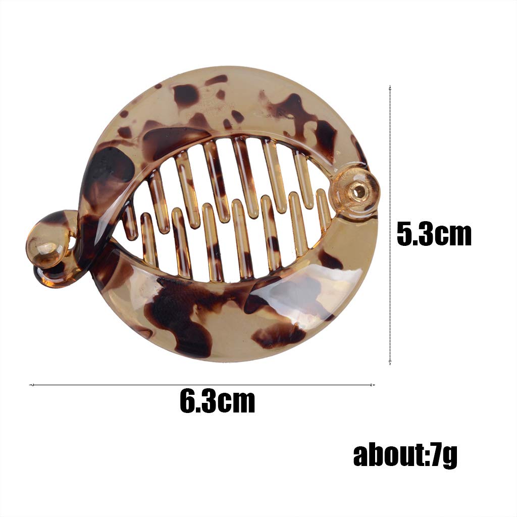 3Pcs Resin Banana Hair Clips Small Banana Hair Combs Fishtail Hair Clip Side Comb Round Ponytail Holder for Women Hair Accessories