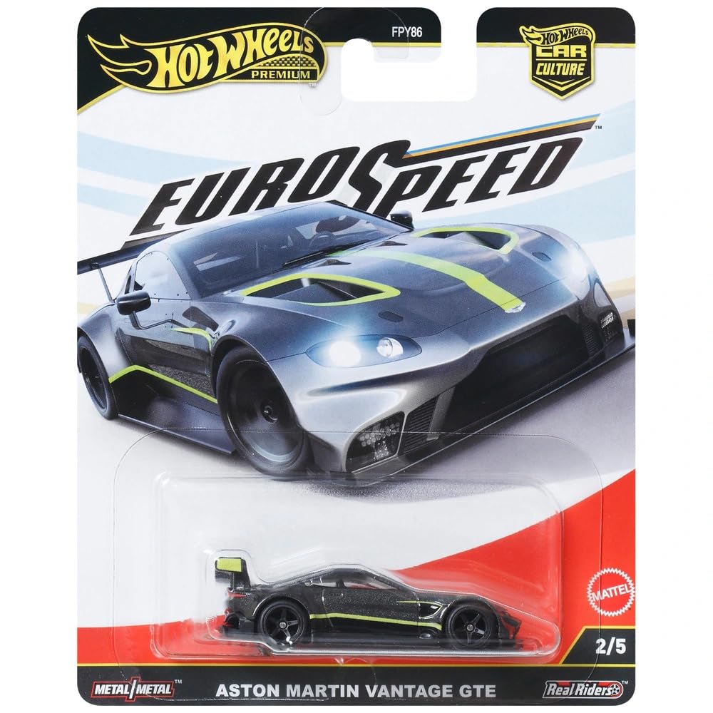 Hot Wheels Premium Car Culture Collectible Toy Car, 1:64 Scale Die-Cast Lamborghini Essenza SCV12, Eurospeed Vehicle with Real Riders Tires