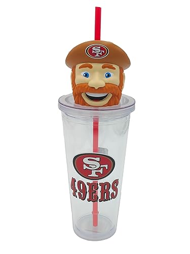Pegasus Sports NFL San Francisco 49ers Mascot Lid 24oz Sipper
