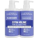 Daily Perfection Collagen Shampoo and Conditioner Set - Extra Volume Hair Care Duo with Biotin and Keratin for All Hair Types - Salt, Sulfate