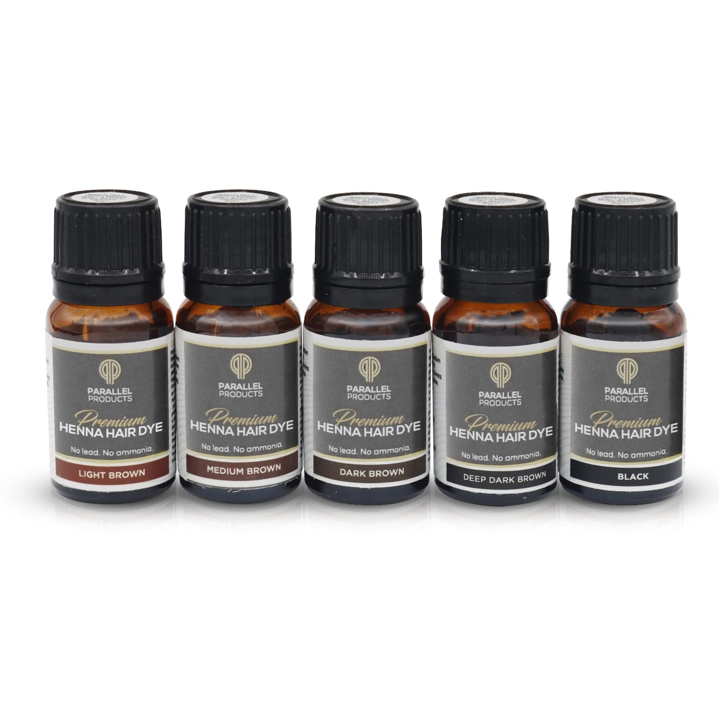 Parallel Products Henna Color Kit - Professional Hair Tint and Root Touch Up - 3 Gram Mini-Collection for Grey Coverage