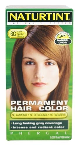 Naturtint, Permanent Hair Color, 6GDark Golden Blonde, 5.28 Florida Ounces. Pack of 1 Box.