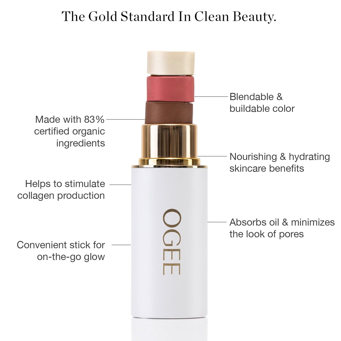 Ogee Sculpted Face Stick (COPPER - RADIANT COCOA) Certified Organic Bronzer Stick & Contour Makeup - Multi-Use Bronzer Stick for Face Beauty and Personal Care Ogee