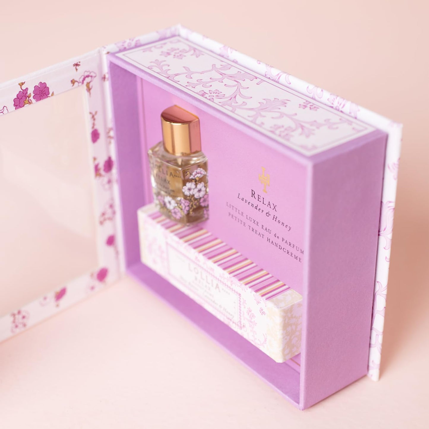 Lollia Relax Fragrance Story Gift Set - .16 fl. oz. Eau de Parfum & .33 oz. Petite Treat Handcreme - Lavender & Honey - Shea Butter Hand Cream
