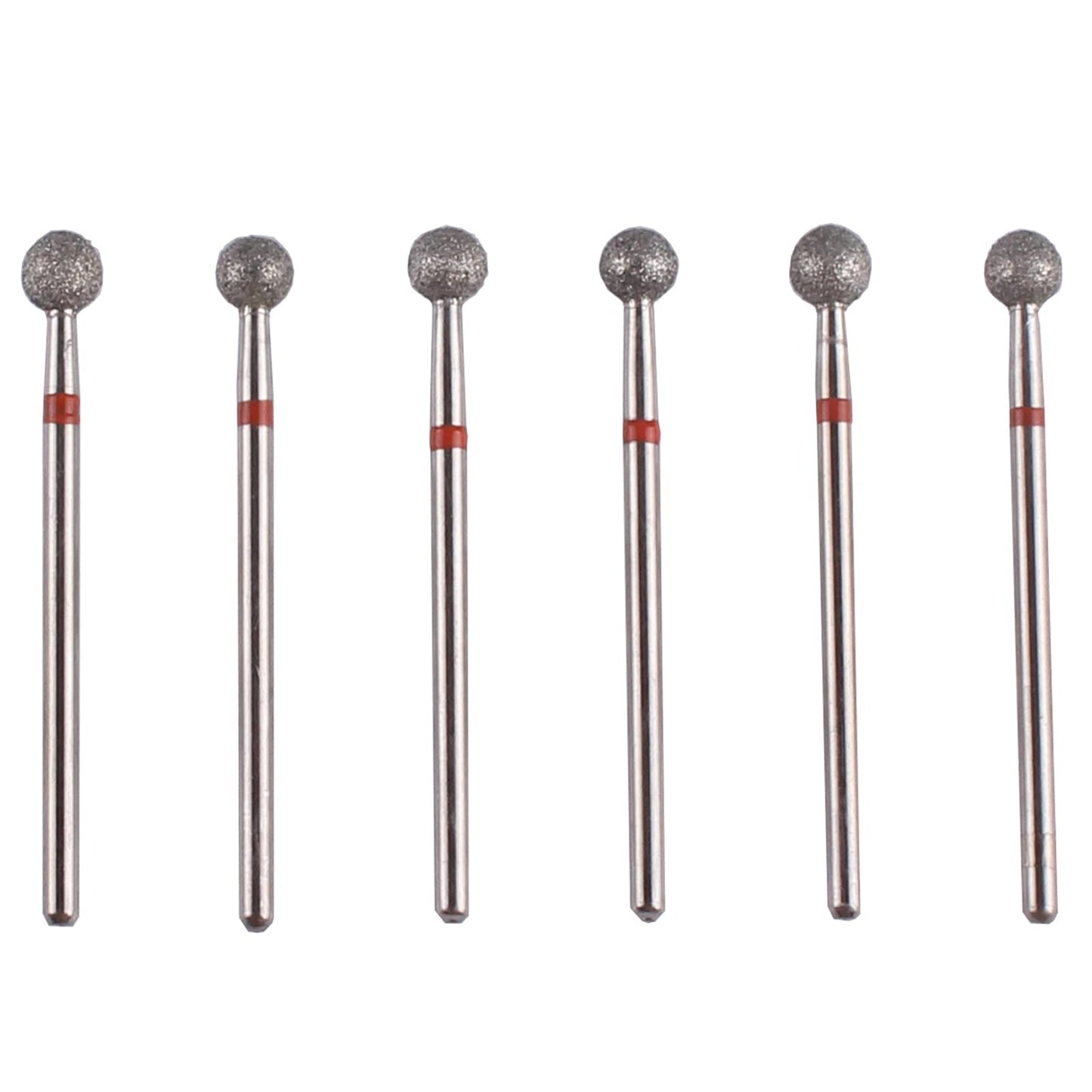 MZCMSL 6pcs Pro Diamond Ball Bits,Cuticle Drill Bit Set for Russian Manicure,3/32 Shank efile Bit (?5.0mm)