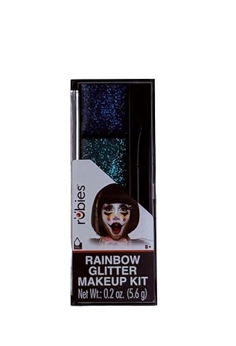 Rubies Rainbow Glitter Makeup Kit, 0.2 oz, Multi-Color Cosmetic Set for Dress Up and Costumes, Age 8+