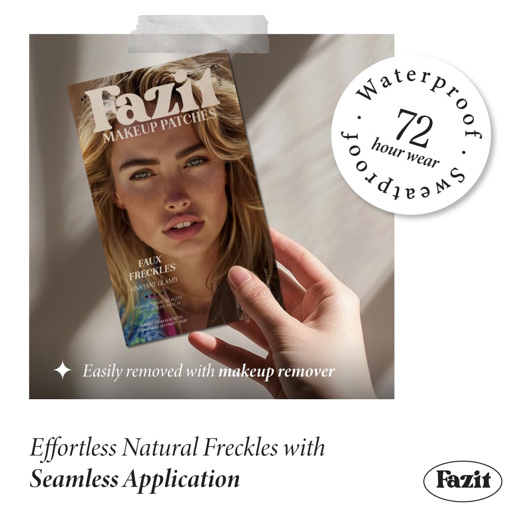Fazit Makeup Patches - Faux Freckles - Glow Up Make-Up Patches - Cute Glitter Makeup Accessories For Women - Cosmetic Glitter For Face