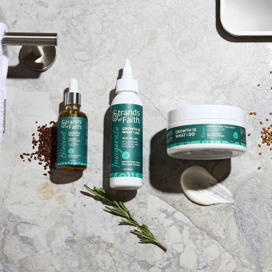 Strands of Faith Natural Stimulating Sealing Oil with Peppermint Essential Oil | Hydrates, Moisturizes and Revitalizes to Healthy Hair