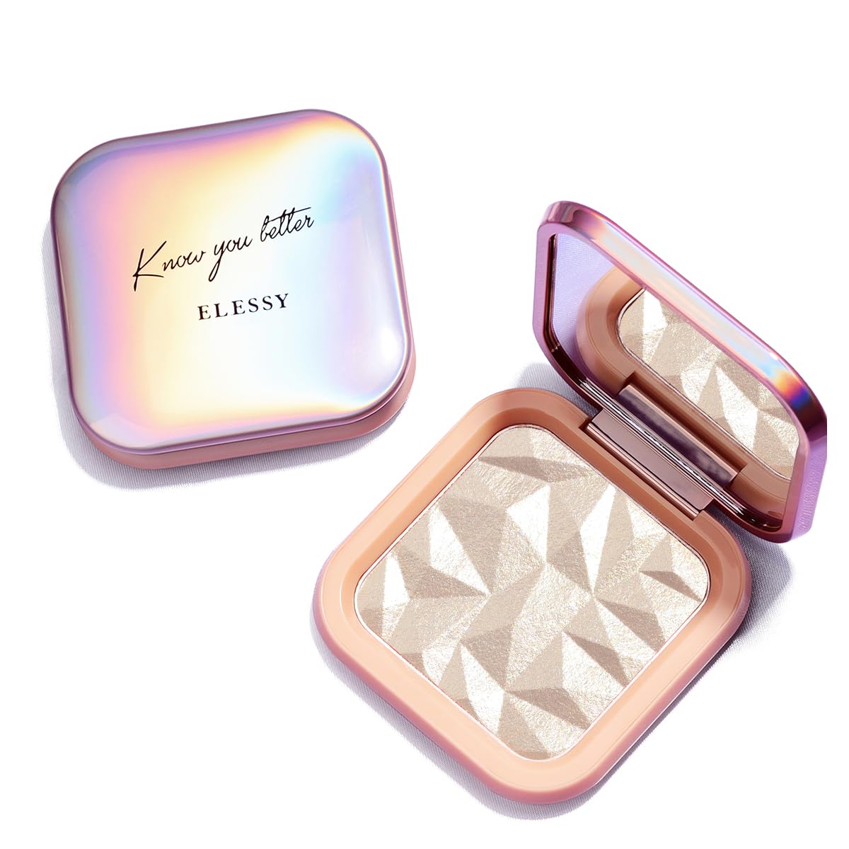 ELESSY Highlighter Makeup Palette,Face Glitter illuminator Palette,Natural Sparkling Finish Highlighter Powder,High Glossy Shimmer Smooth Baked