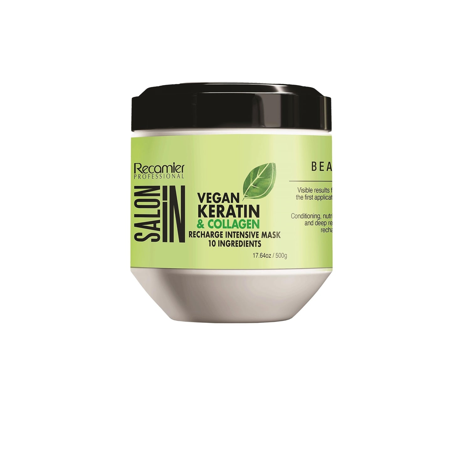 Salon In by Recamier | Vegan Keratin & Collagen 3-Piece Hair Set with Shampoo (33.8 fl oz / 1000 ml), Conditioner (33.8 fl oz / 1000 ml), and Recharge