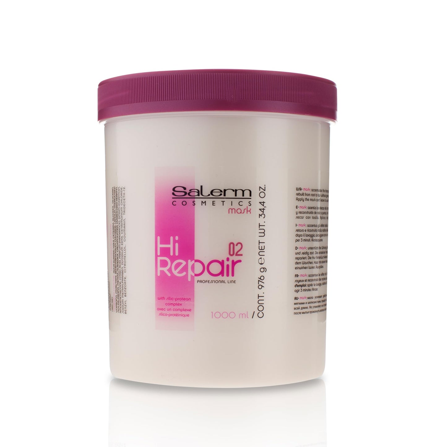 SALERM - Hair Repair Mask - Hi Repair Mask 02-1000 ml - Deeply Moisturizes Damaged Hair - Repairs and Rejuvenates - Shinier and Softer Hair