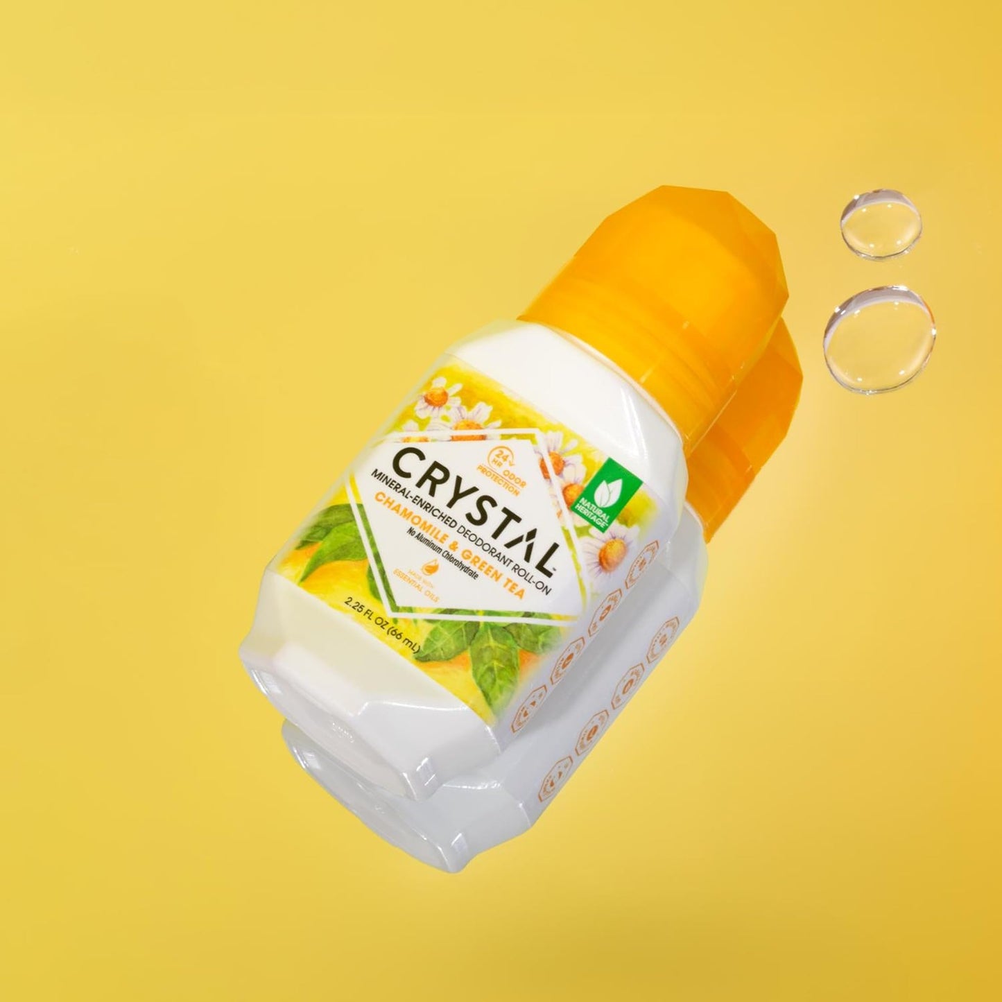 Crystal Deodorant Essence Roll-On 2.25 Ounce Chamomile/Green Tea (66ml) (6 Pack) Beauty and Personal Care Crystal Essence