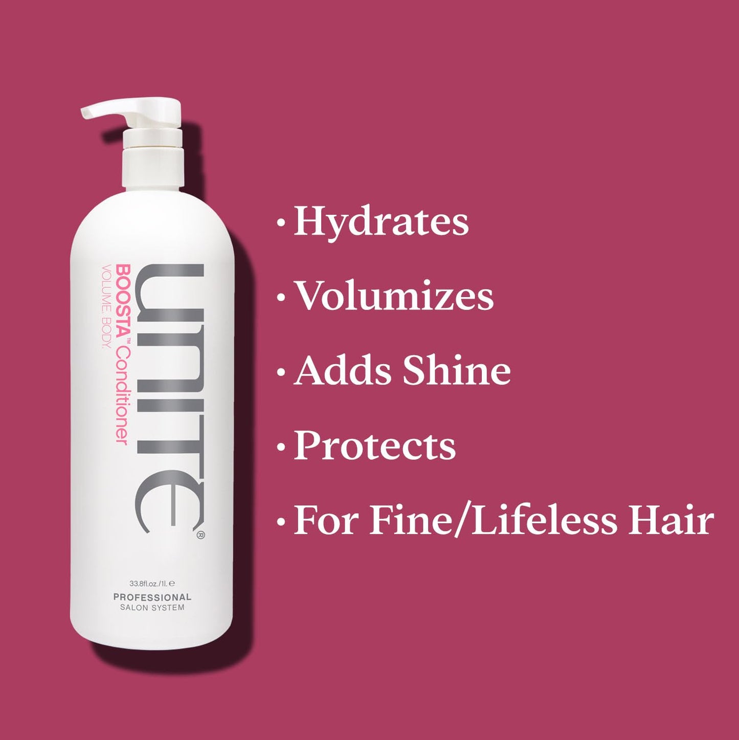 UNITE Hair - BOOSTA Conditioner - Volumizing, Hydrating Conditioner for Fine, Limp Hair - Adds Shine, Strengthens, UV Protection, Safe for Extensions