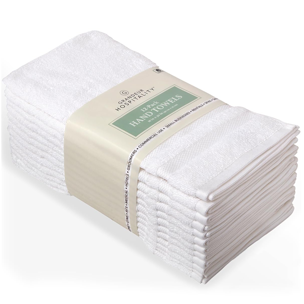 Grandeur Hospitality Towels, Hand Towel 12-pack