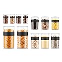 Bodum Presso Storage Container Jars for Food, Pasta, Cereal, Flour, Coffee, Snacks, and More, BPA-Free Plastic w/Airtight Silicone Seal, 12pc Set…