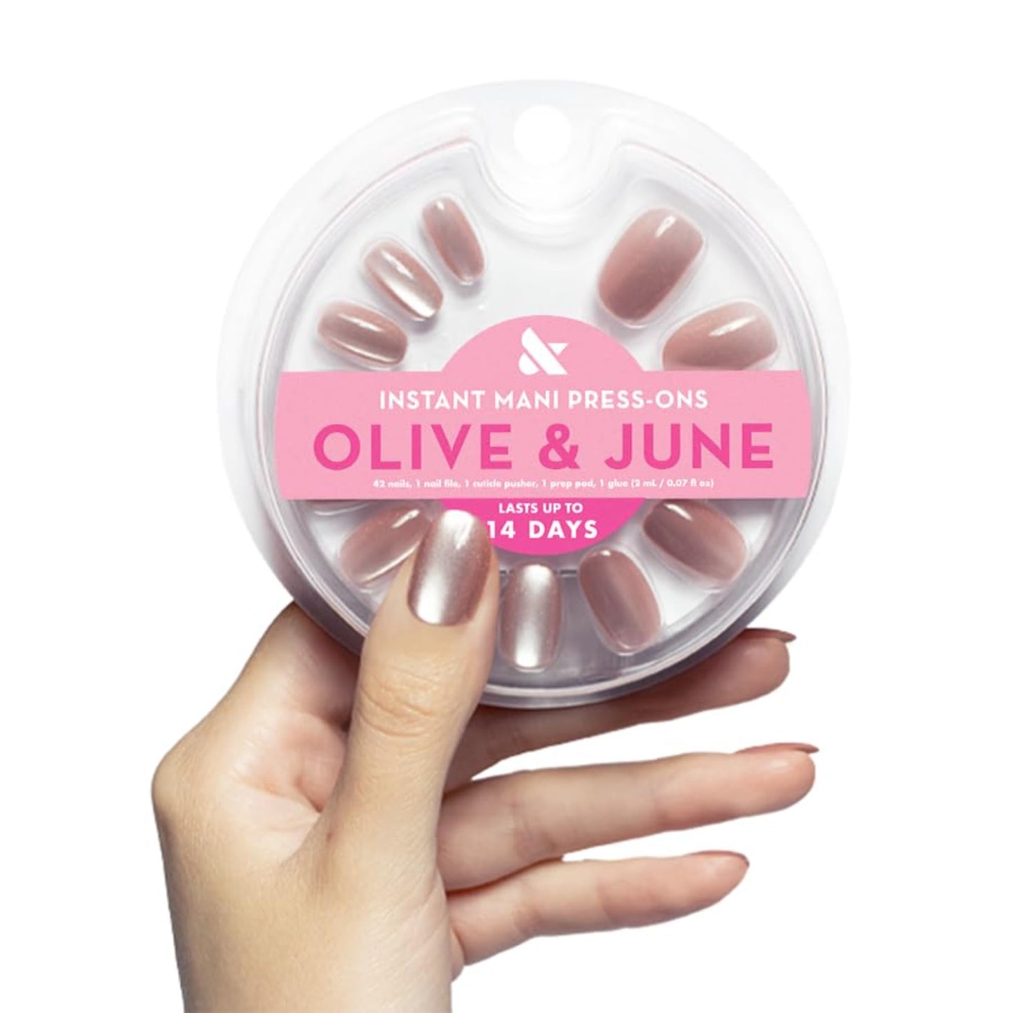 Olive & June Instant Mani Press-On Nails (Glue) | 42 Fake Nails, 21 Sizes | Non-Toxic, Long-Lasting Recycled Materials Realistic Look | Salon-Quality Beauty & Personal Care Olive & June