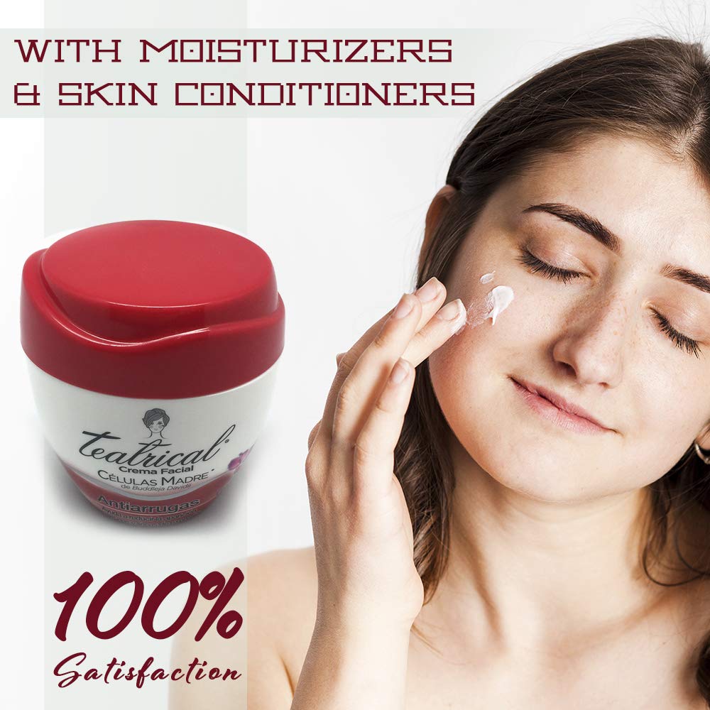 TEATRICAL Anti-Wrinkle Cream with Buddleja Davidii Stem Cells, Floral, 8 Ounce