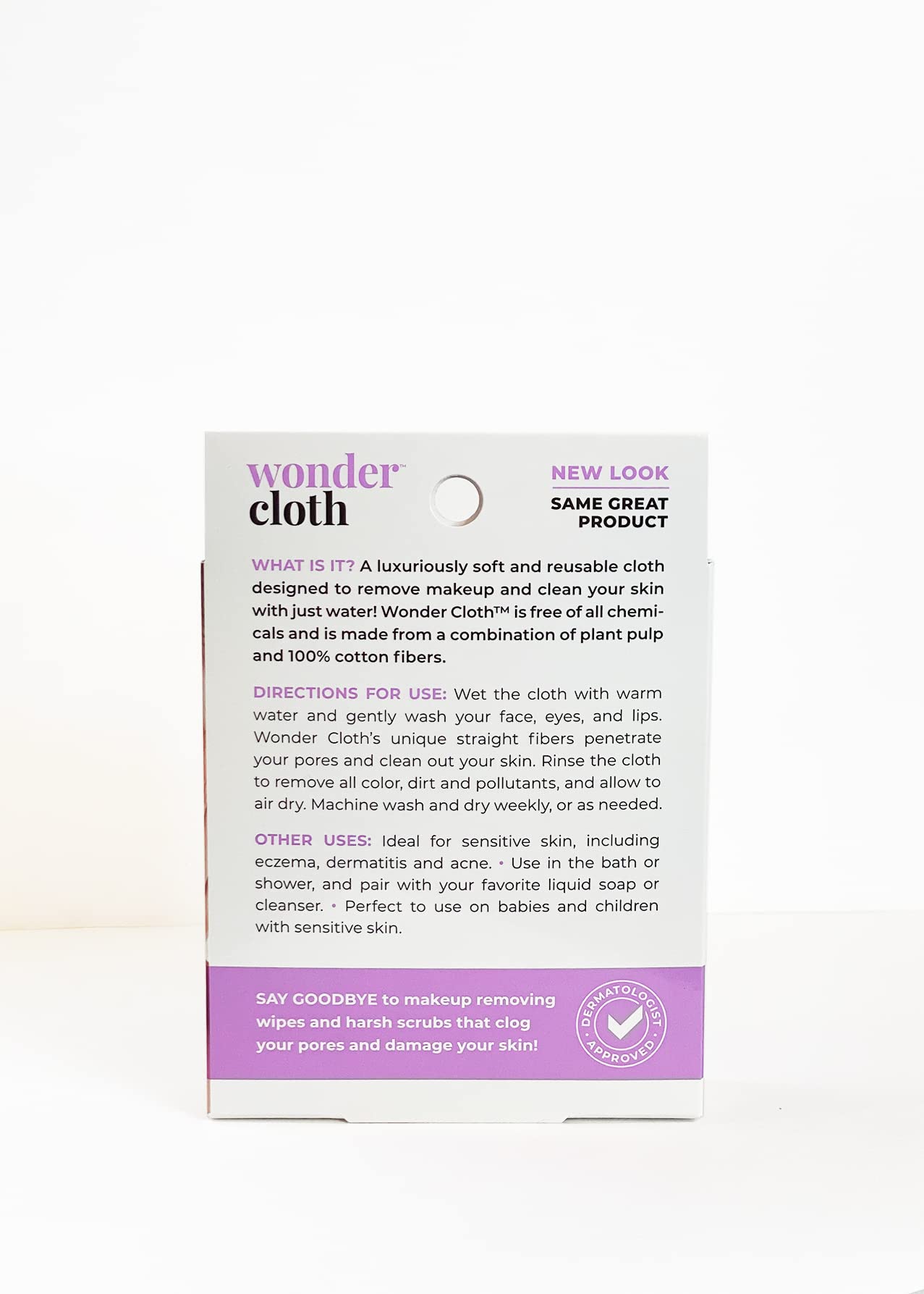 Wonder Cloth (Pack of 2) - All Natural Make-Up Remover Cloth, Removes Makeup Instantly with Just Water, Cleanses and Exfoliates, Machine Washable