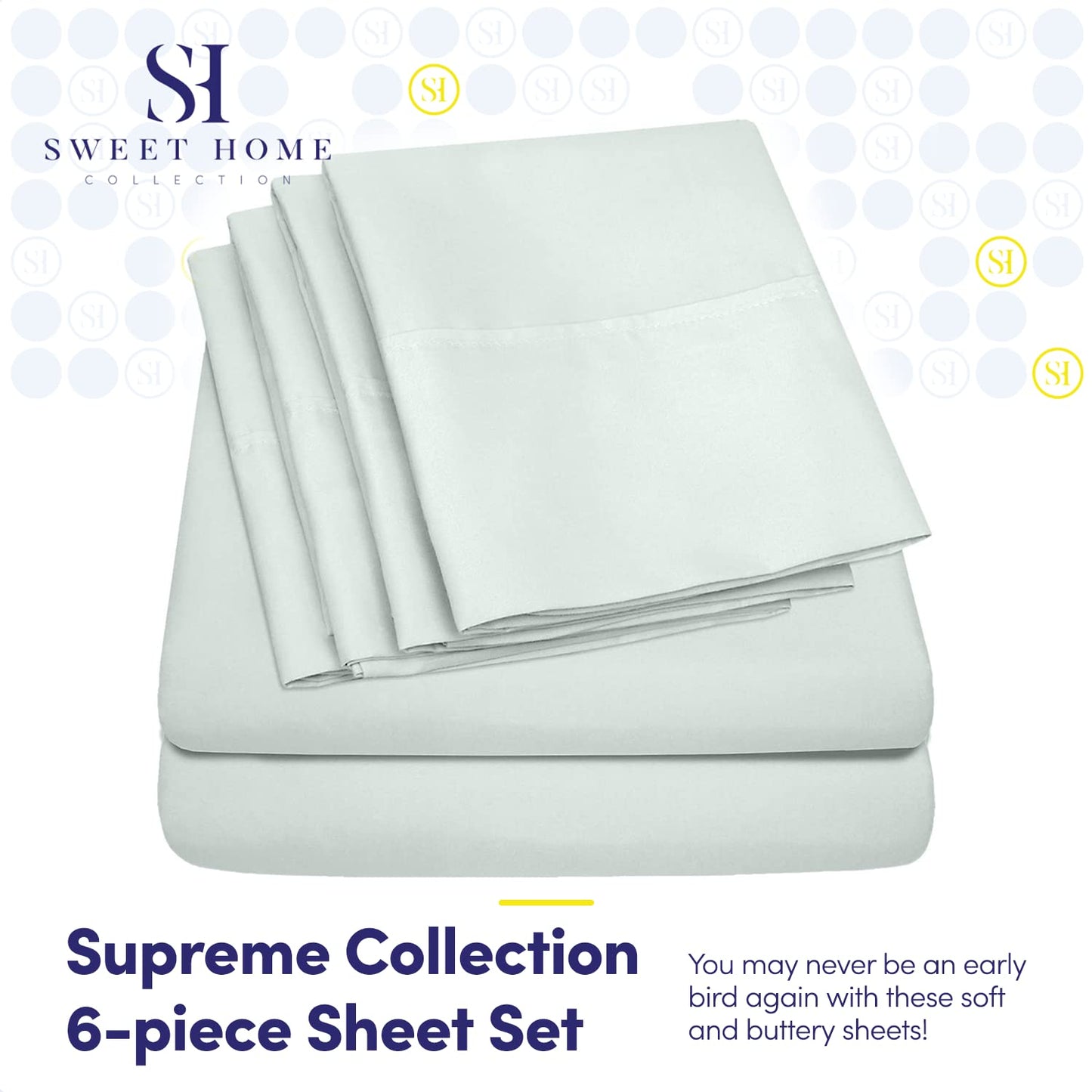 Queen Sheets Mint - 6 Piece 1500 Supreme Collection Fine Brushed Microfiber Deep Pocket Queen Sheet Set Bedding - 2 Extra Pillow Cases, Great Value,