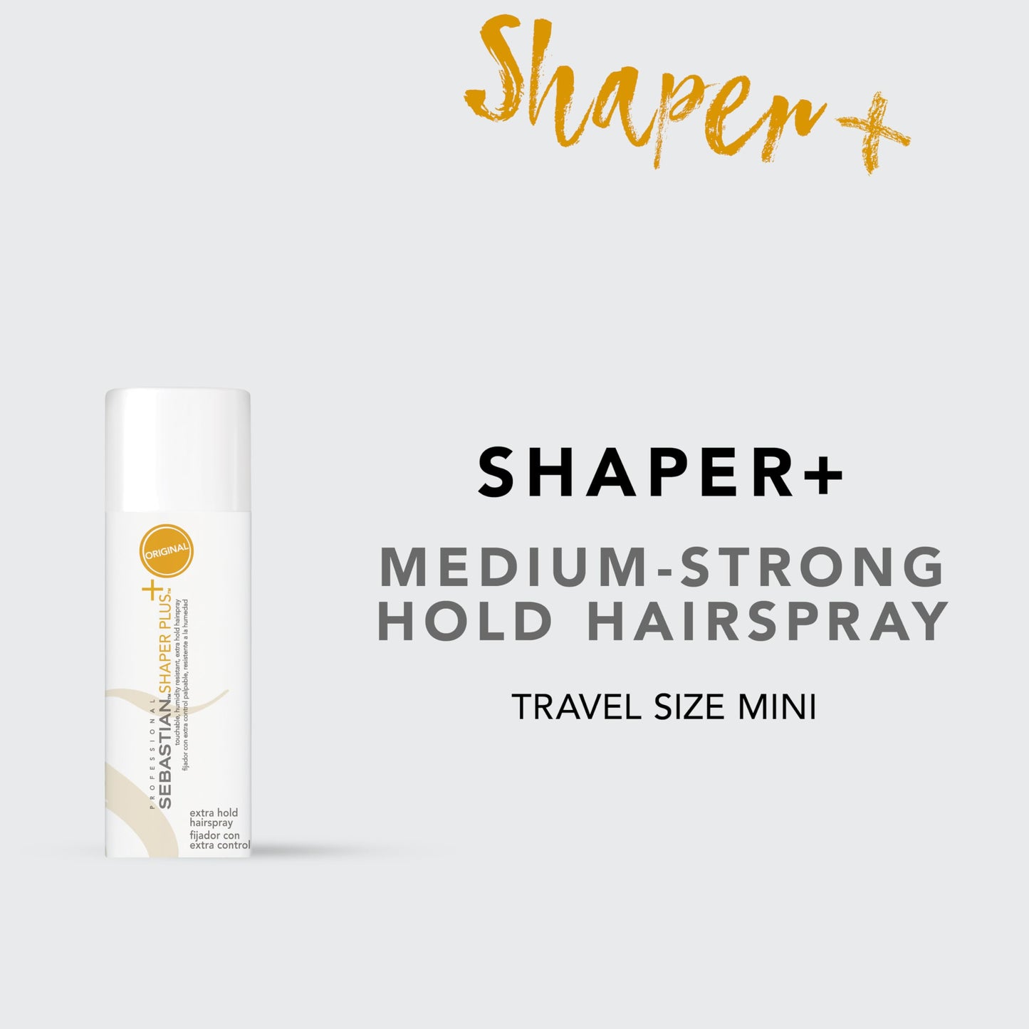 Sebastian Professional Shaper Plus Mini Hairspray, 80% VOC | Humidity Resistant, Original Extra Hold | Travel Size, 1.3 oz Beauty and Personal Care Professional Sebastian