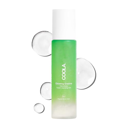 COOLA Organic Glowing Greens Facial Cleanser, Dermatologist Tested Skin Barrier Protection with Aloe Vera Juice, Vegan and Gluten Free, 5 Fl Oz