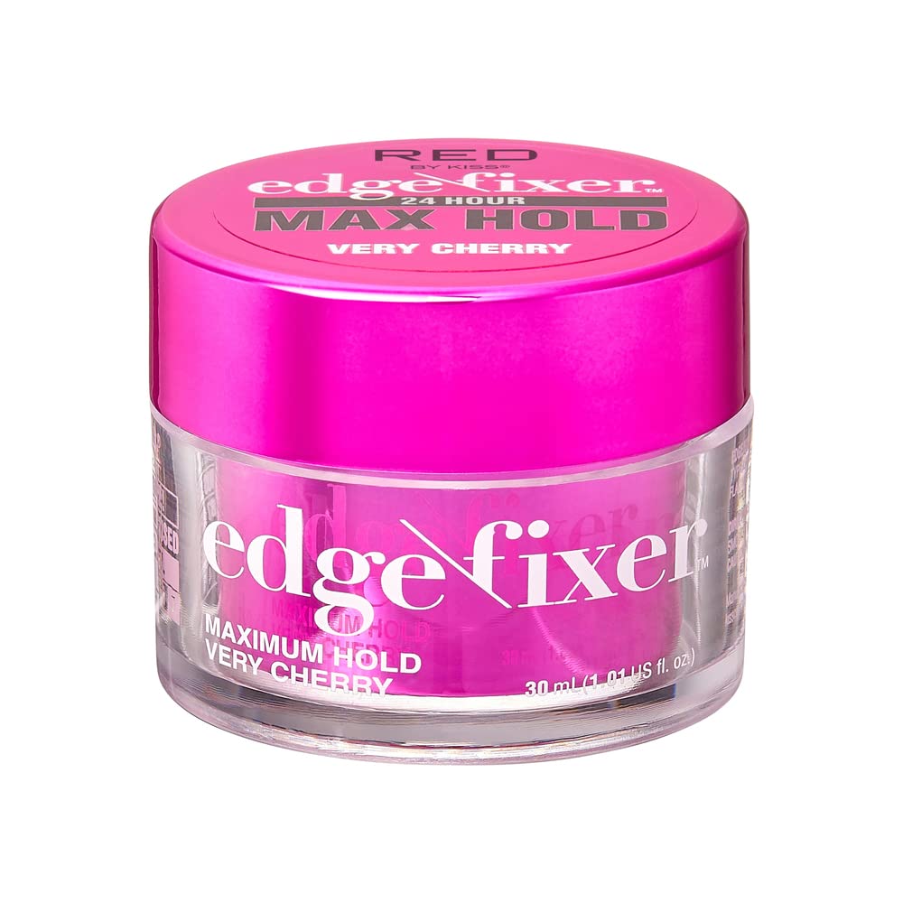 Red by Kiss Edge Fixer 24 Hour Maximum Hold Edge Wax No Flaking Biotin B7 Infused Hair Gel 1.01 fl.oz