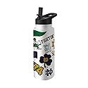 Logo Brands NCAA Notre Dame Fighting Irish Native 34 oz Quencher Water Bottle -All-Over Campus & Local Icons Design, Double-Wall Insulated to Keep