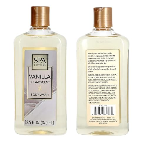 Spa Luxury Vanilla Sugar Scent Body Wash 12.5 Fl Oz