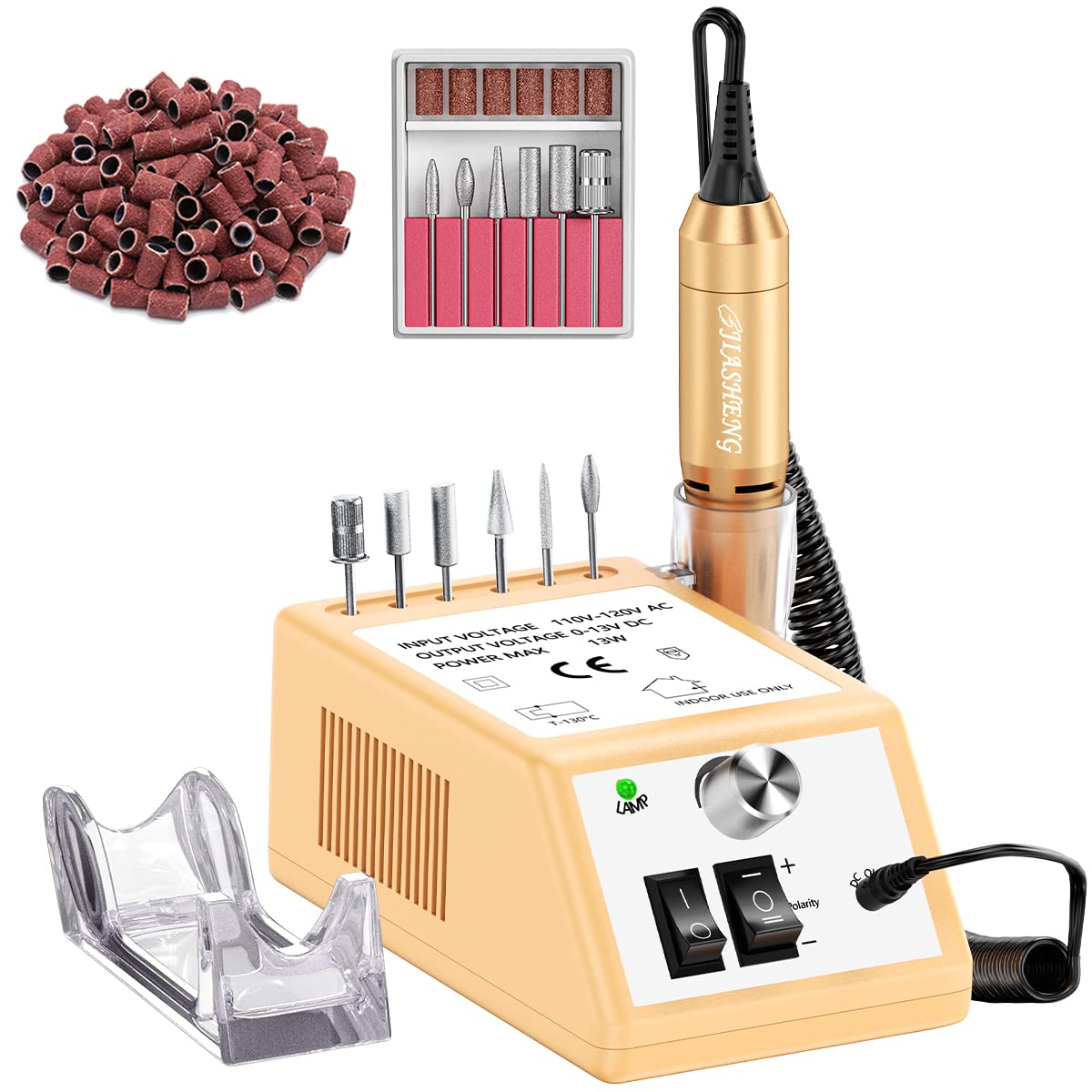 Jiasheng Professional Nail Drill, 20000rpm Electric Nail Drill Machine, Electronic Nail File Drills for Acrylic Nails Gel Nails Manicure Pedicure