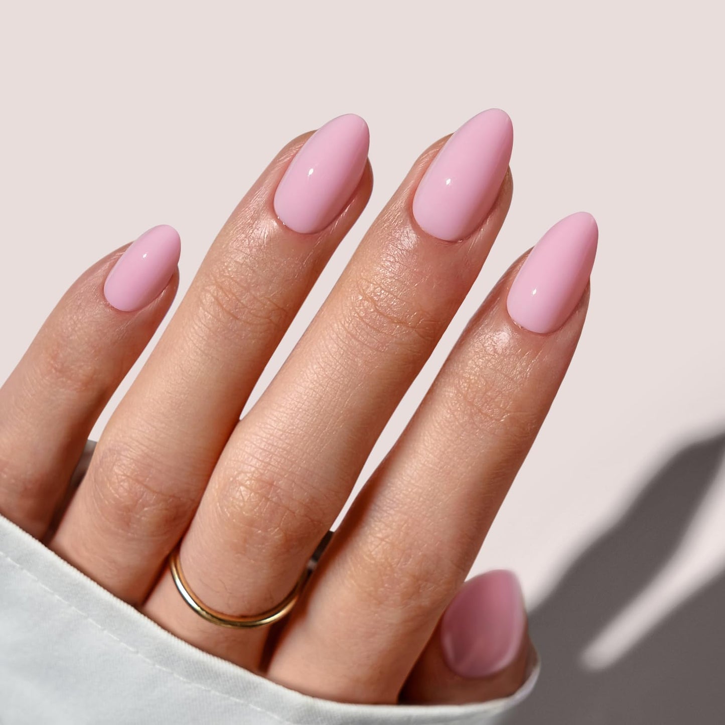 BTArtbox Press On Nails Short - Pastel Pink Press on Nails Short Oval Soft Gel Fake Nail with Nail Glue, Fit Perfectly, Reusable Stick Glue On Nails Beauty and Personal Care BTArtbox Default Title
