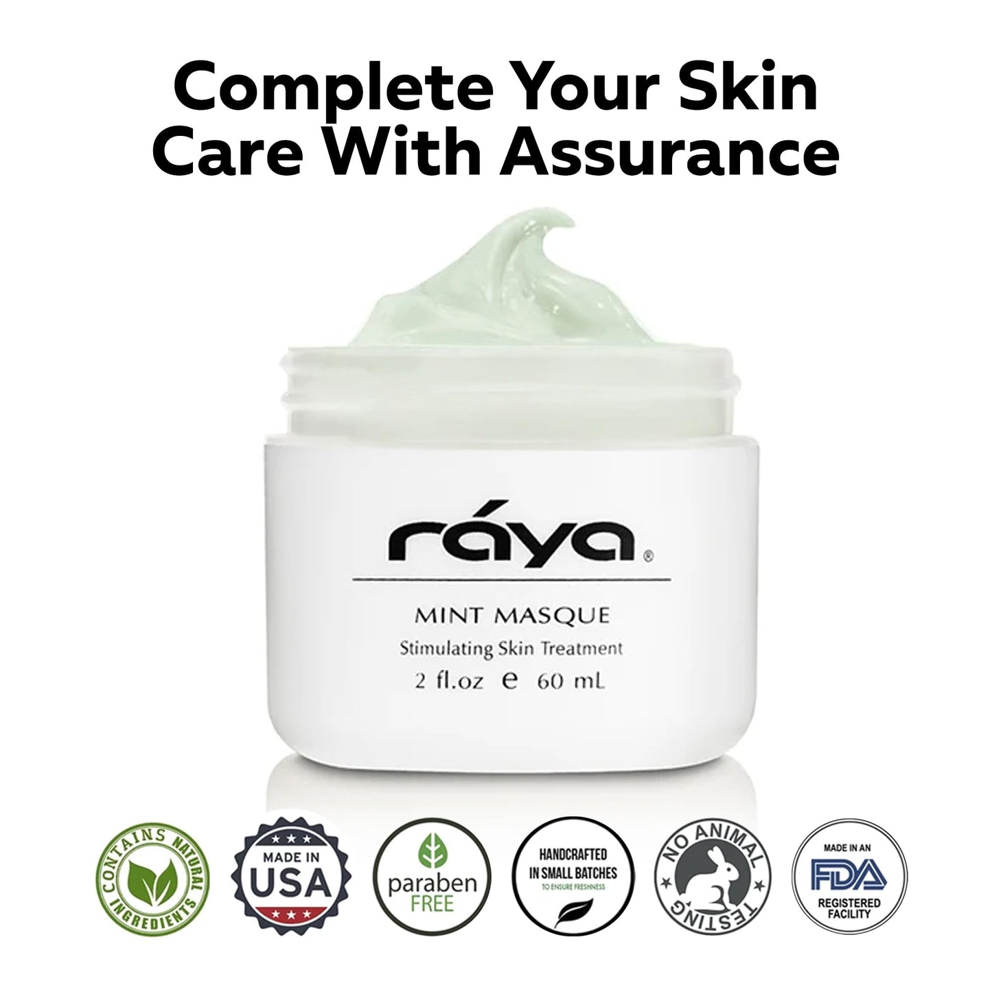 Raya Mint Masque (603) | Cooling and Refreshing Facial Treatment Mask Combination for Oily and Break-Out Prone Skin, Moisturizing,Tightening Pores