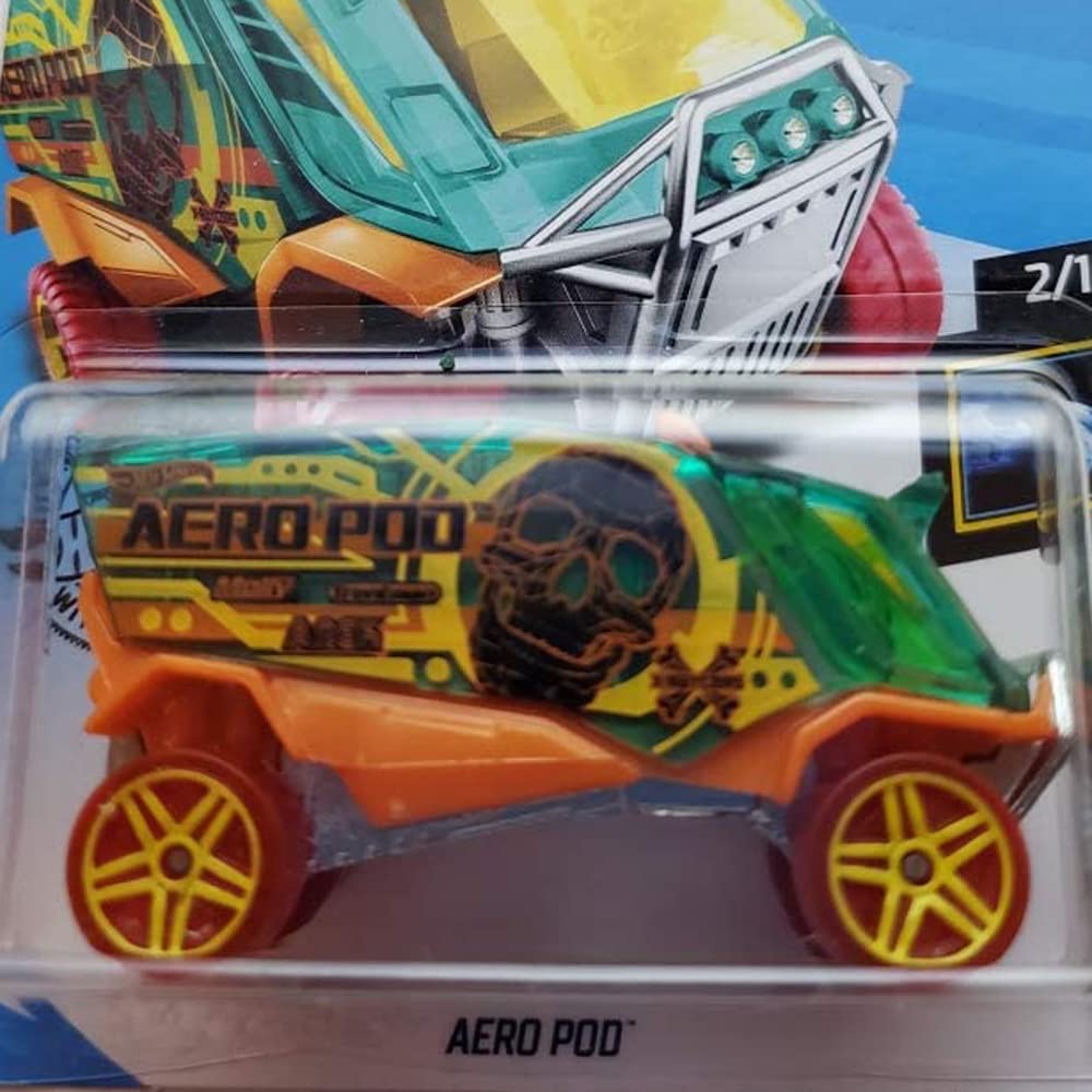 Hot Wheels X Raycers Series - GHF92 ~ Aero Pod ~ Green and Orange ~ 21/250