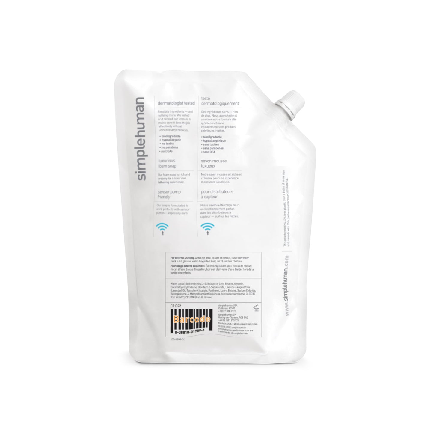 simplehuman Lavender Moisturizing Liquid Hand Soap Refill Pouch, 34 Fl. Oz. Beauty and Personal Care simplehuman
