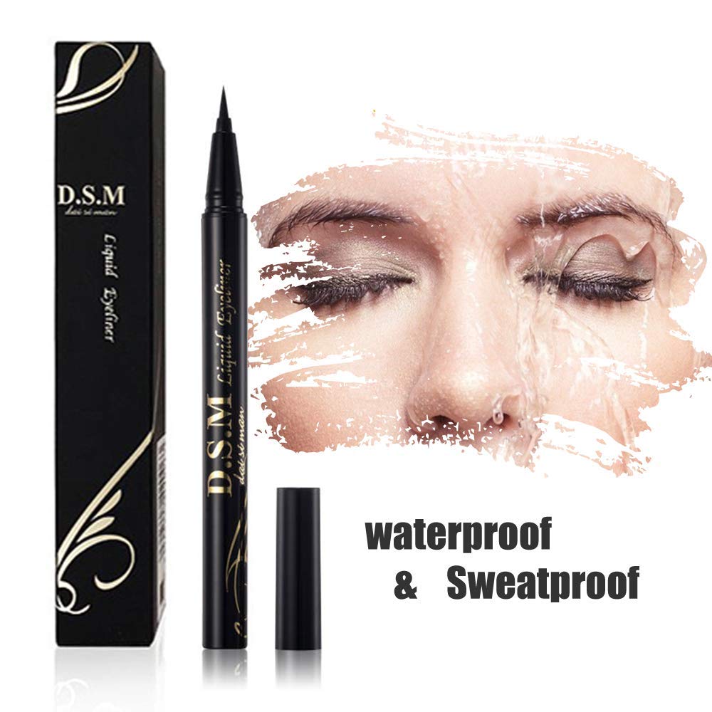 Waterproof Liquid Eyeliner Long Lasting&Smudgeproof Eye Liner 2 Packs Precise Eyeliner Pen for All Day with Slim Tip, Black, by SEILANC