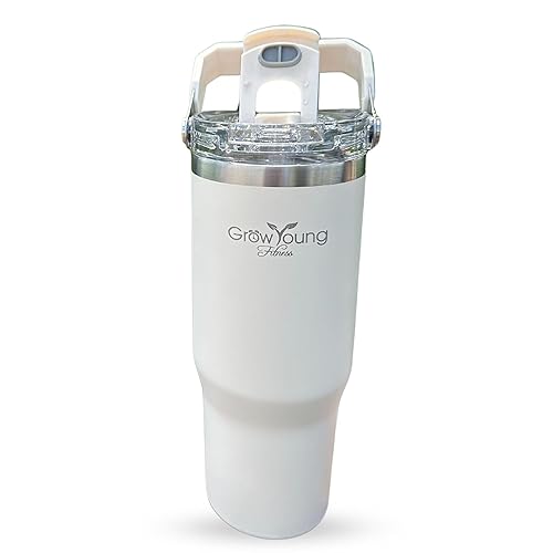 Grow Young Fitness 32oz Premium Insulated Water Bottle - Leakproof, Stainless Steel, Double-Wall Vacuum Sealed, Cup Holder Friendly, BPA-Free