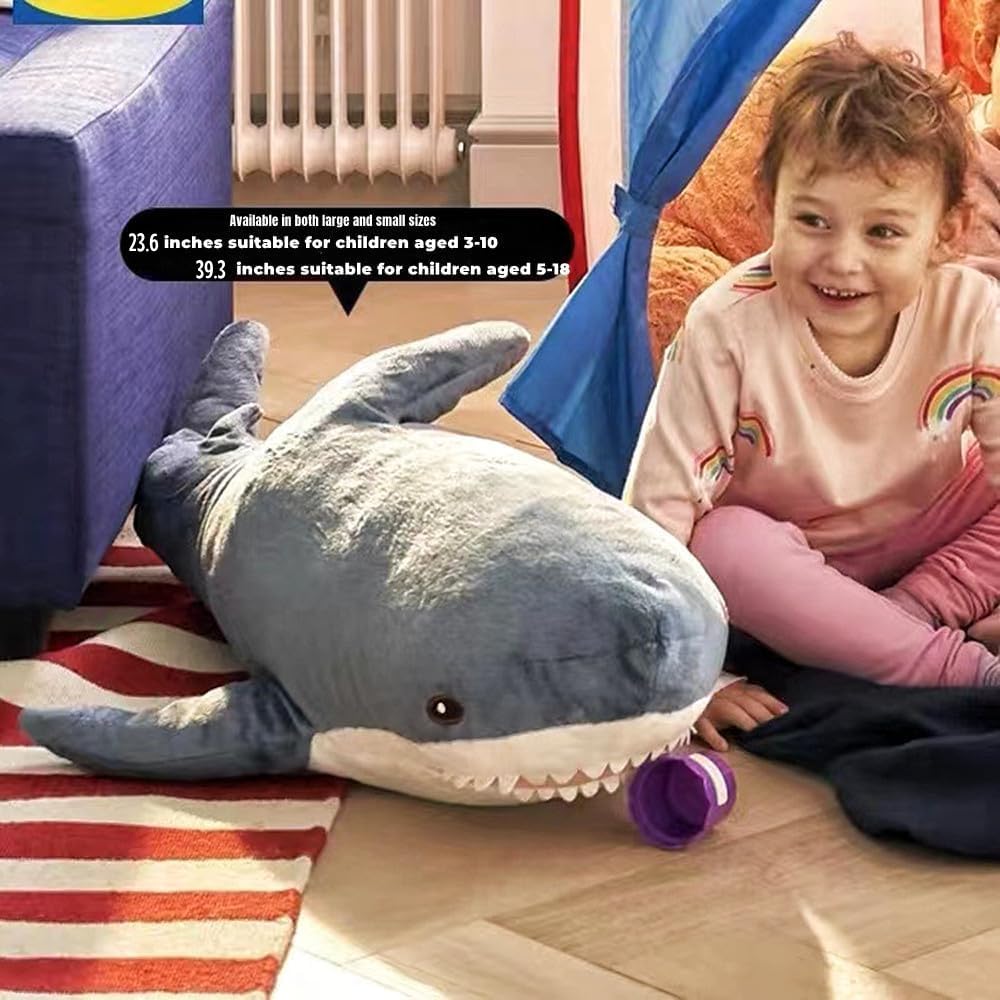 XIYUAN 39.3-Inch SharkPlush Toy Giant SharkStuffed Animal Soft SharkPillow Cushion Shark Plush Pillow Chubby Stuffed Shark Toy Bedtime Gift Throw…