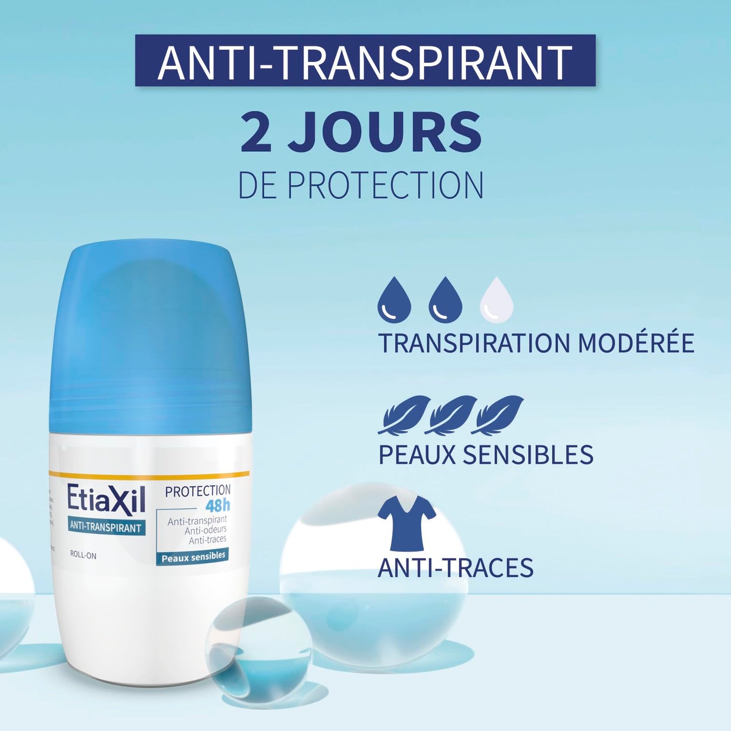 Etiaxil Deoderant Anti-Transpirant 48 Hrs Sensitive Skin Without White Traces 50 Ml Beauty and Personal Care Etiaxil