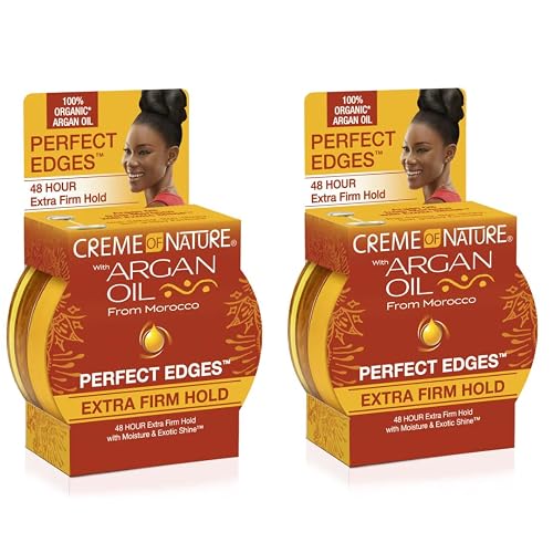 Creme Of Nature Argan Oil Perfect Edges Extra Hold 2.25 Ounce (66ml) (2 Pack)