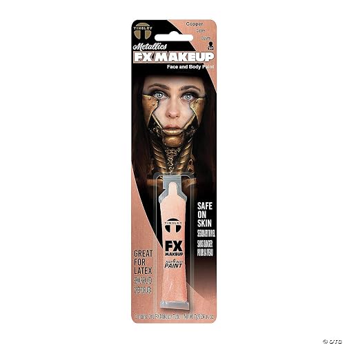 Tinsley Transfers FX Makeup - Face and Body Paint Water-Based Cream 7g / 0.24 oz Tube (Metallic Copper) 1 count
