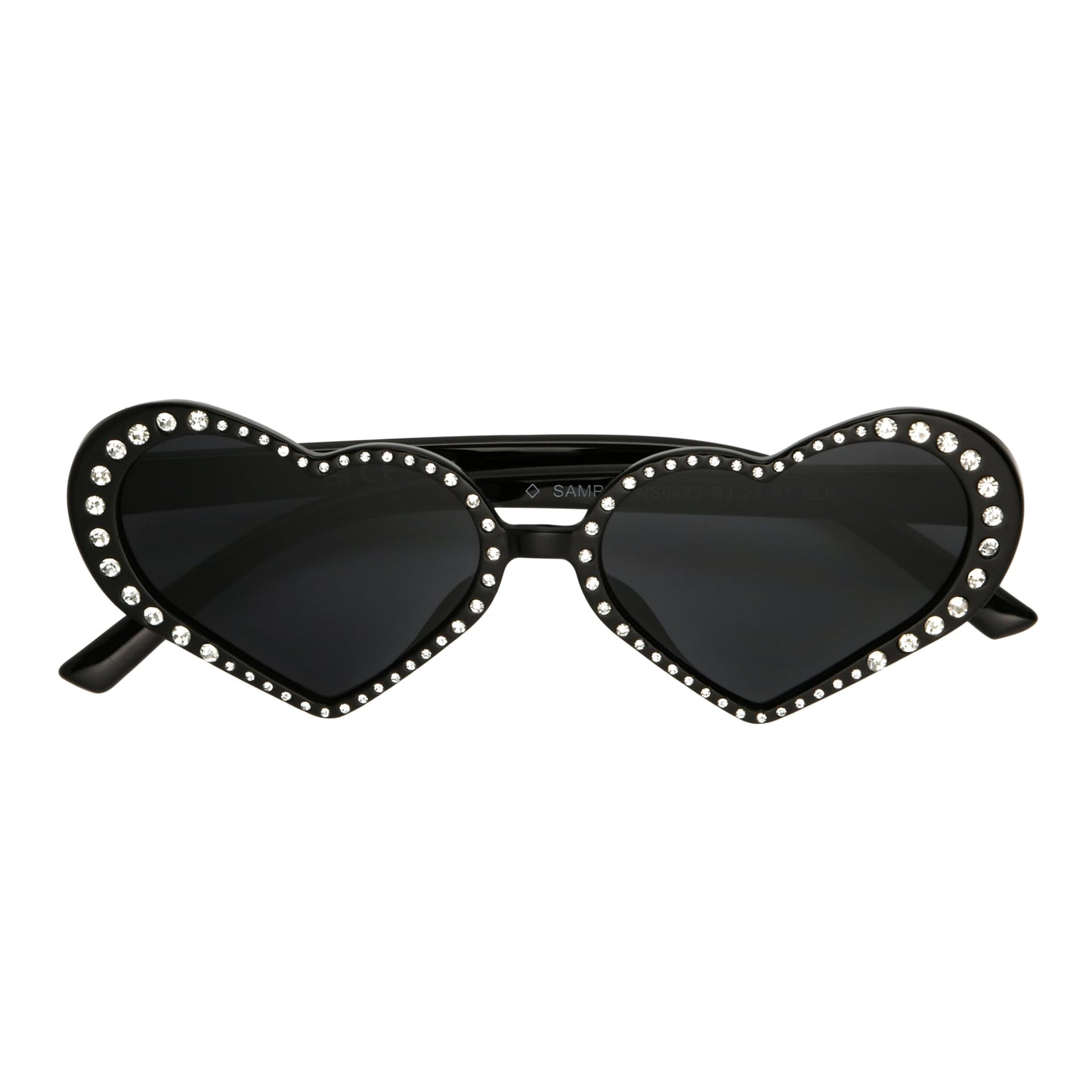 Betsey Johnson Women's Glam & Glitter Sunglasses Heart, Black, 56 mm