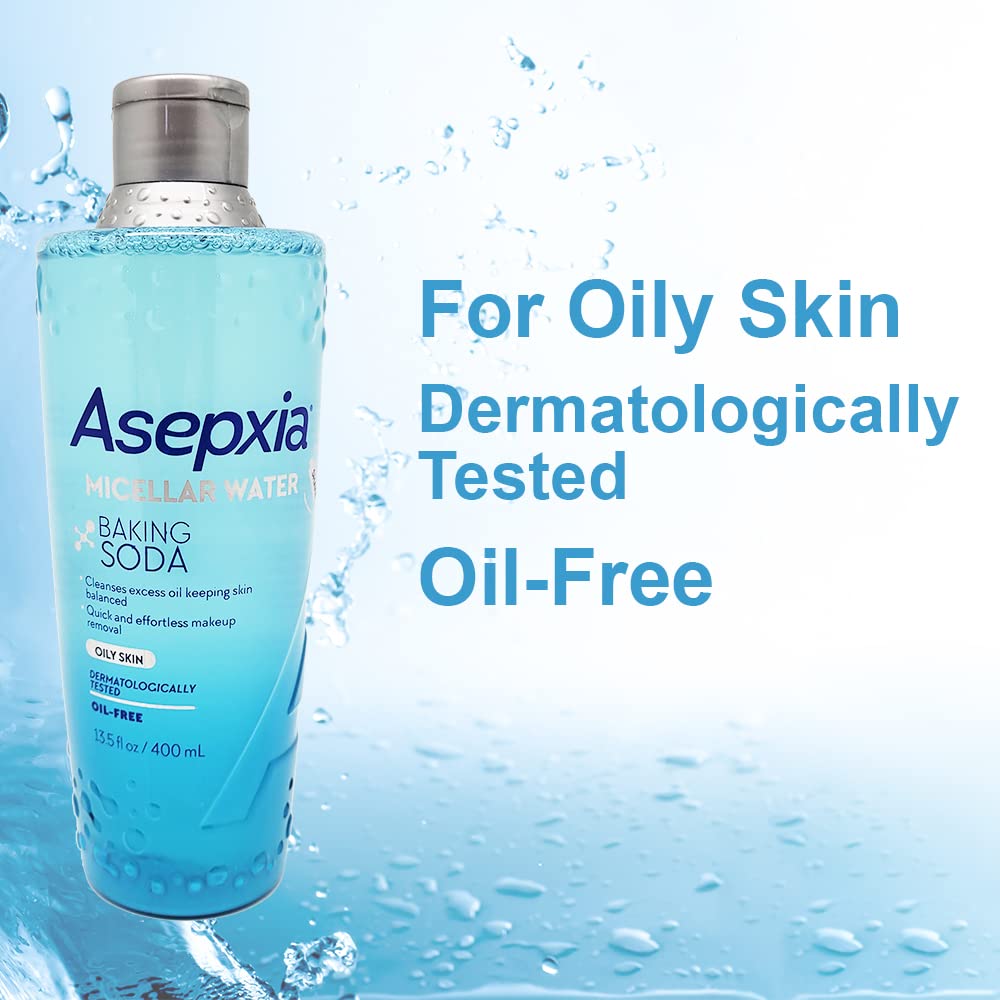 Asepxia Baking Soda Micellar Water Cleanser & Makeup Remover, 13.5 Ounce