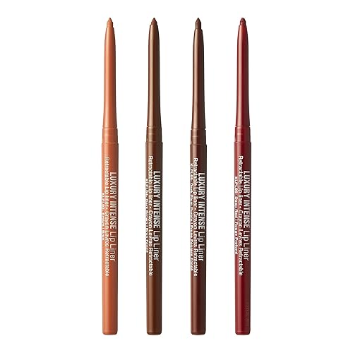 KISS NEW YORK Professional Lip Liner, Long-Lasting Luxury Intense Lipliner, Creamy Retractable Easy to Use Richly Pigmented Lip Liner Pencil 3 PCS (4