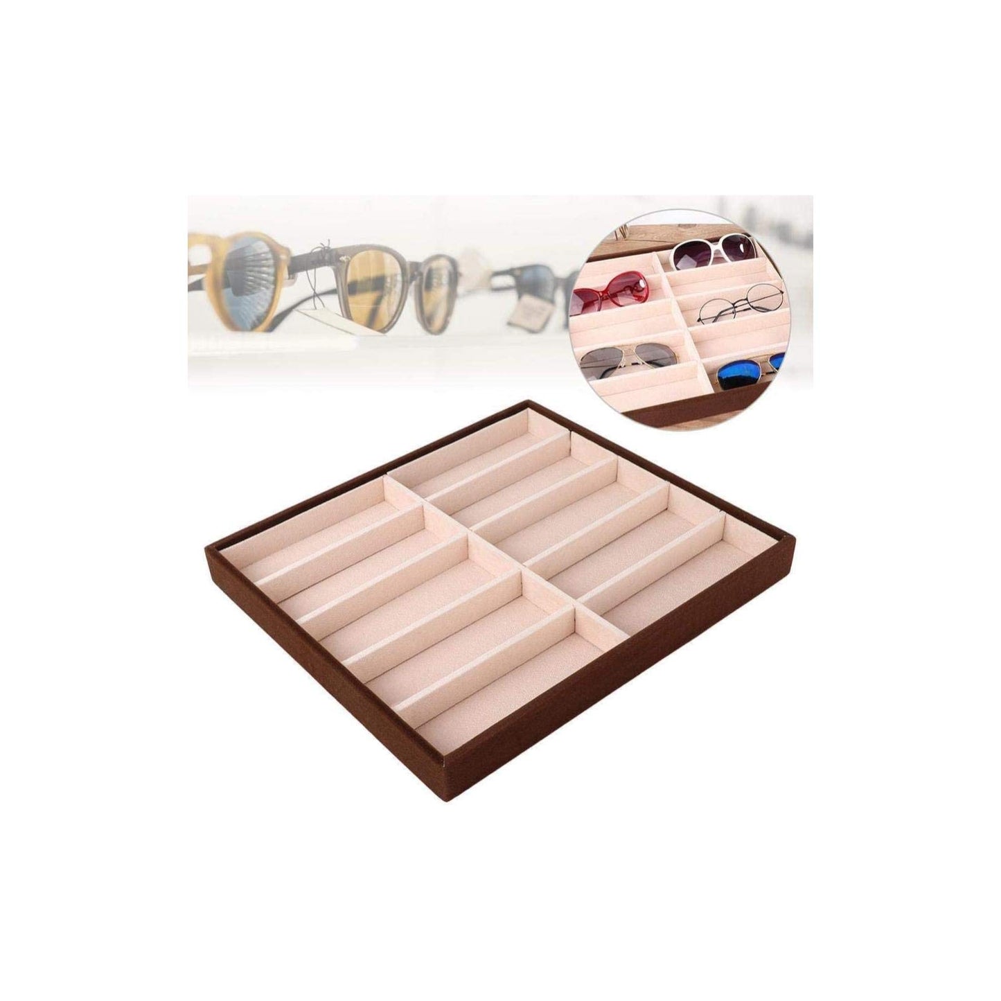 10 Grids Sunglass Box, Modern Glasses Organizer Eyeglass Display Storage Cases, Compartment Eyewear Storage Box Christmas, Valentine's Day, Mother's…