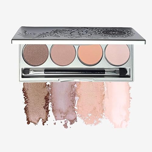 Honeybee Gardens Skinny Dip Eye Shadow Palette, Clean and Bold, 4 Highly Pigmented Colors With Long Lasting Luxe Finish, Vegan, Cruelty-Free