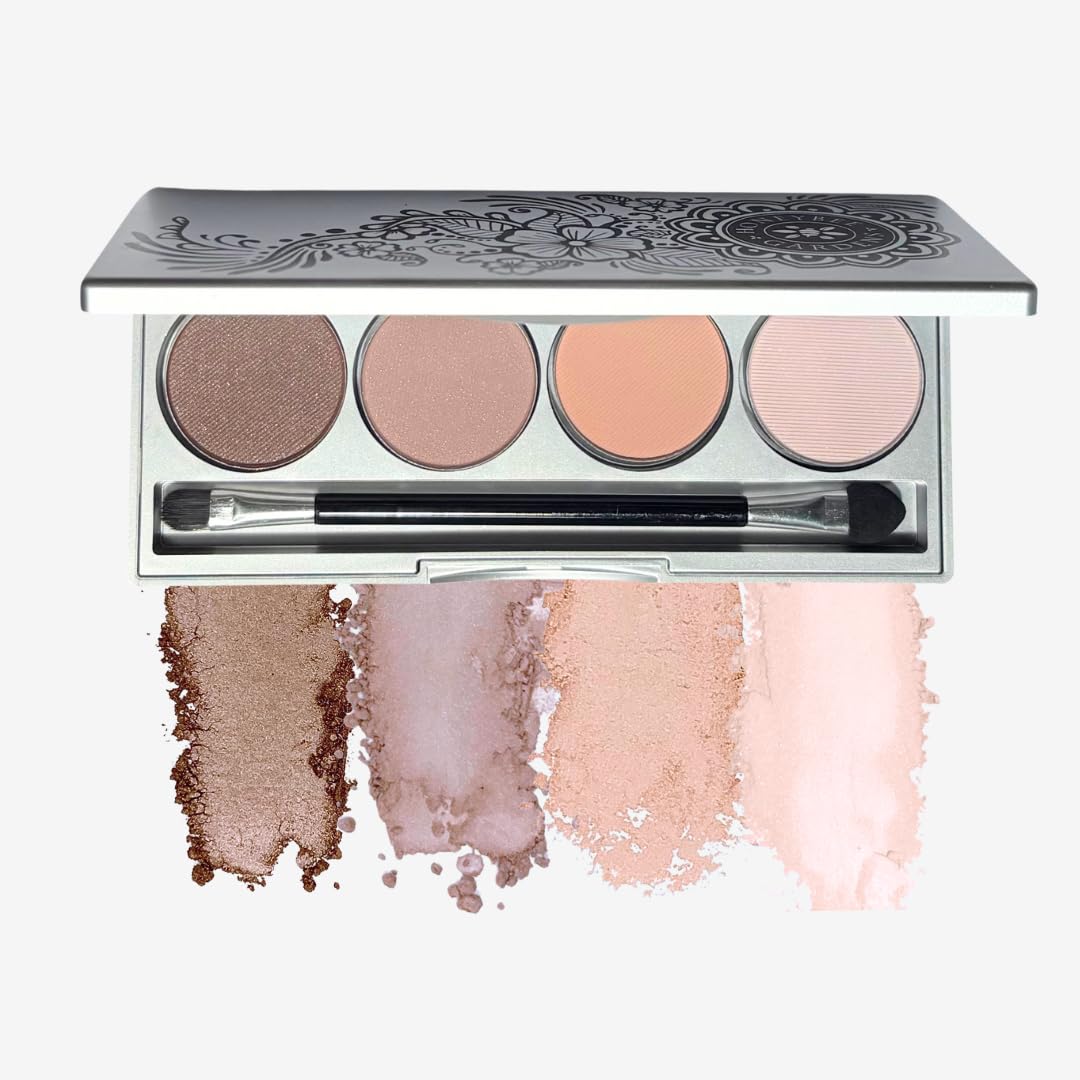 Honeybee Gardens Skinny Dip Eye Shadow Palette, Clean and Bold, 4 Highly Pigmented Colors With Long Lasting Luxe Finish, Vegan, Cruelty-Free