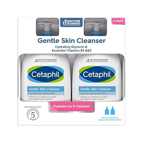 Cetaphil Hypoallergenic Gentle Skin Cleanser, Dry to Normal Sensitive Skin, Paraben, Oil and Fragrance Free, 20 Fluid Ounce, 2 Count