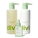 Divi Volumizing Starter Bundle for Women and Men - Includes Volumizing Shampoo, Conditioner, and Scalp Serum for Healthy, Fuller Hair - Lightweight
