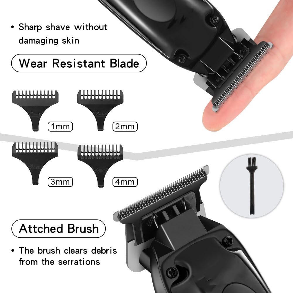 Professional Hair Trimmer for Men,High Power Motor Cordless Clippers and Trimmers Set with LCD Digital Display and 4 Guide Combs, Rechargeable Beauty and Personal Care QDKVTNDJZ