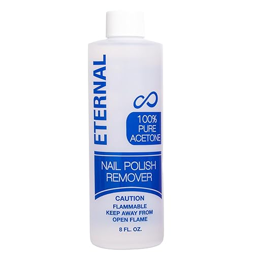 Eternal 100% Pure Acetone- Acetona pura - Quick Professional Ultra-Powerful Nail Polish Remover for Natural, Gel, Acrylic, Shellac Nails and Dark
