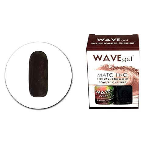 WAVEGEL Soak-0ff Gel & Nail Lacquer Matching Duo Set - Toasted Chestnut - WG125-125 I 0.5 Oz Beauty & Personal Care WAVE gel